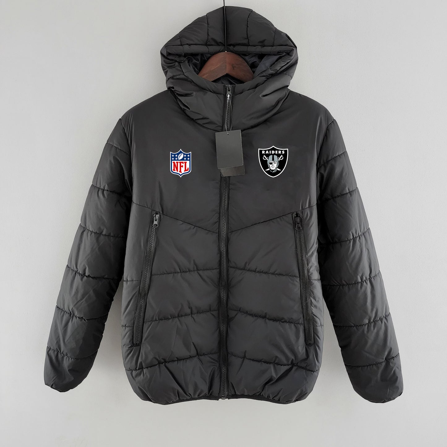 Las Vegas Raiders Hooded Coat Down Jacket - Black