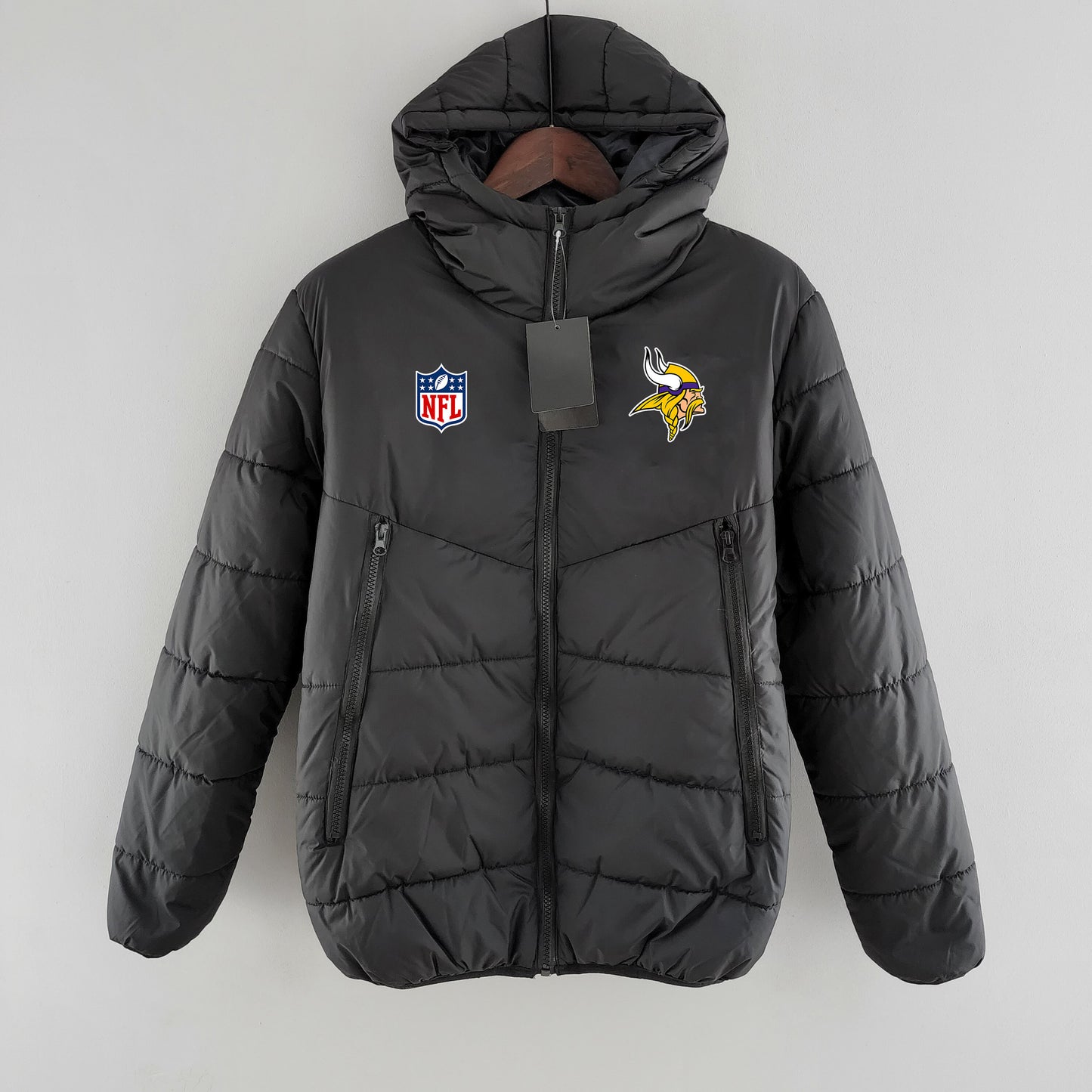 Minnesota Vikings Hooded Coat Down Jacket - Black