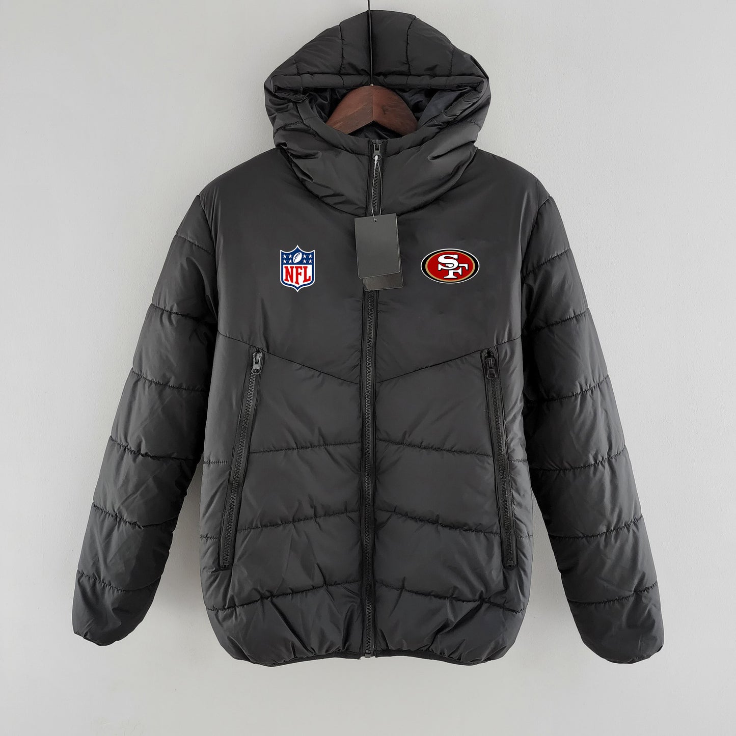 San Francisco 49ers Hooded Coat Down Jacket - Black