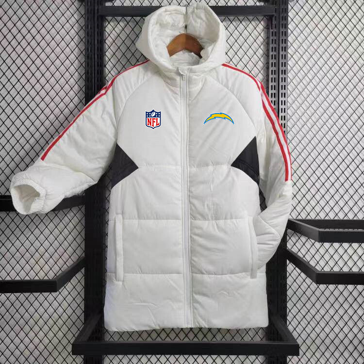 Los Angeles Chargers Hooded Coat Down Jacket - White