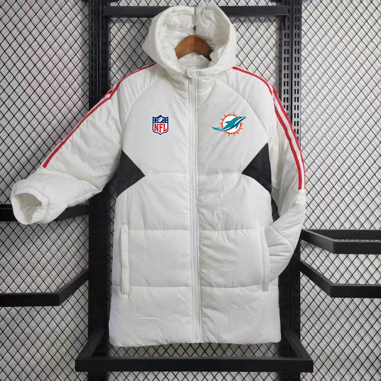 Miami Dolphins Hooded Coat Down Jacket - White
