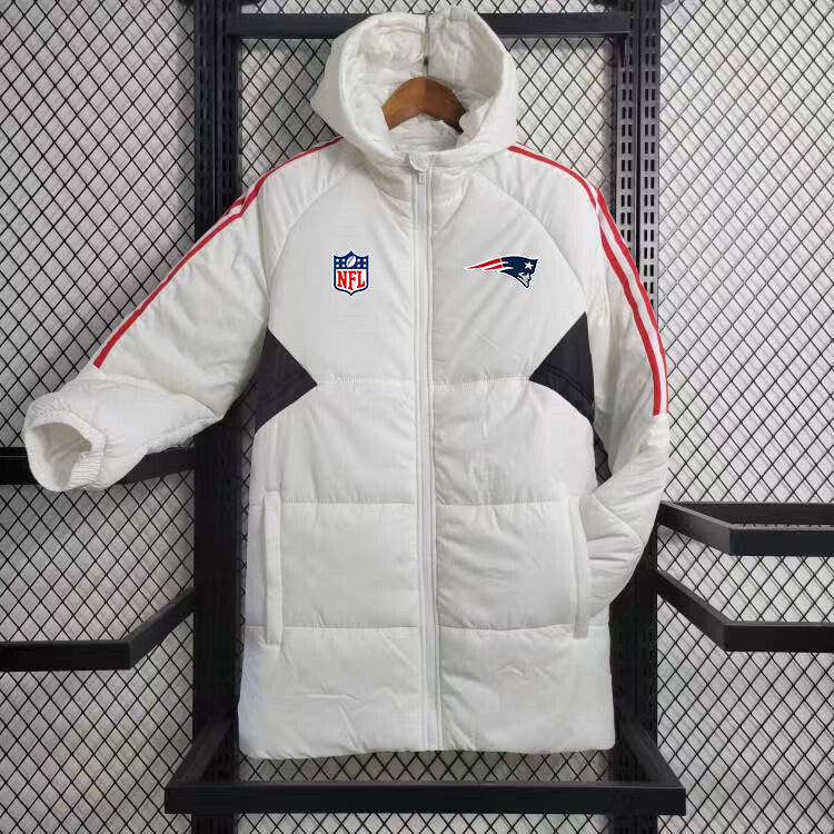 New England Patriots Hooded Coat Down Jacket - White