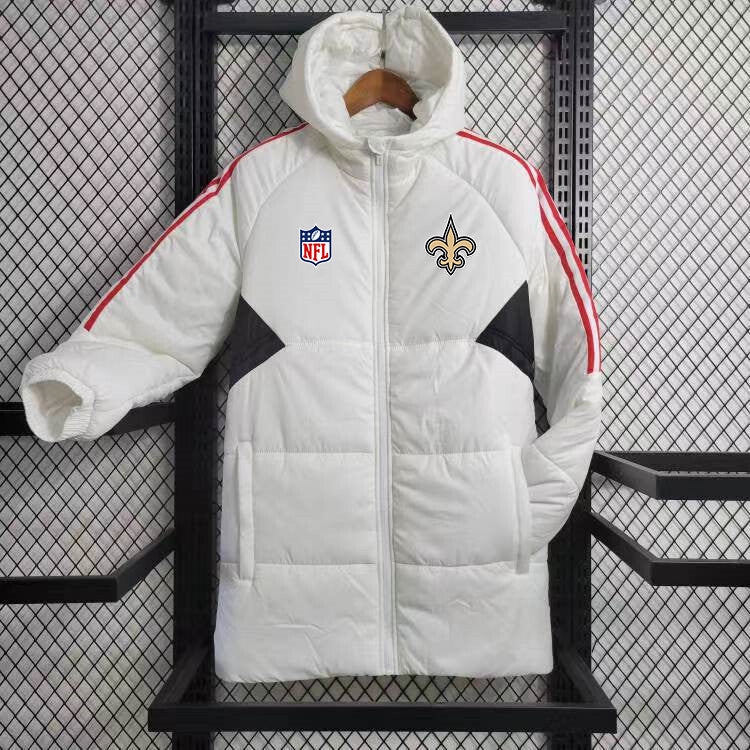 New Orleans Saints Hooded Coat Down Jacket - White