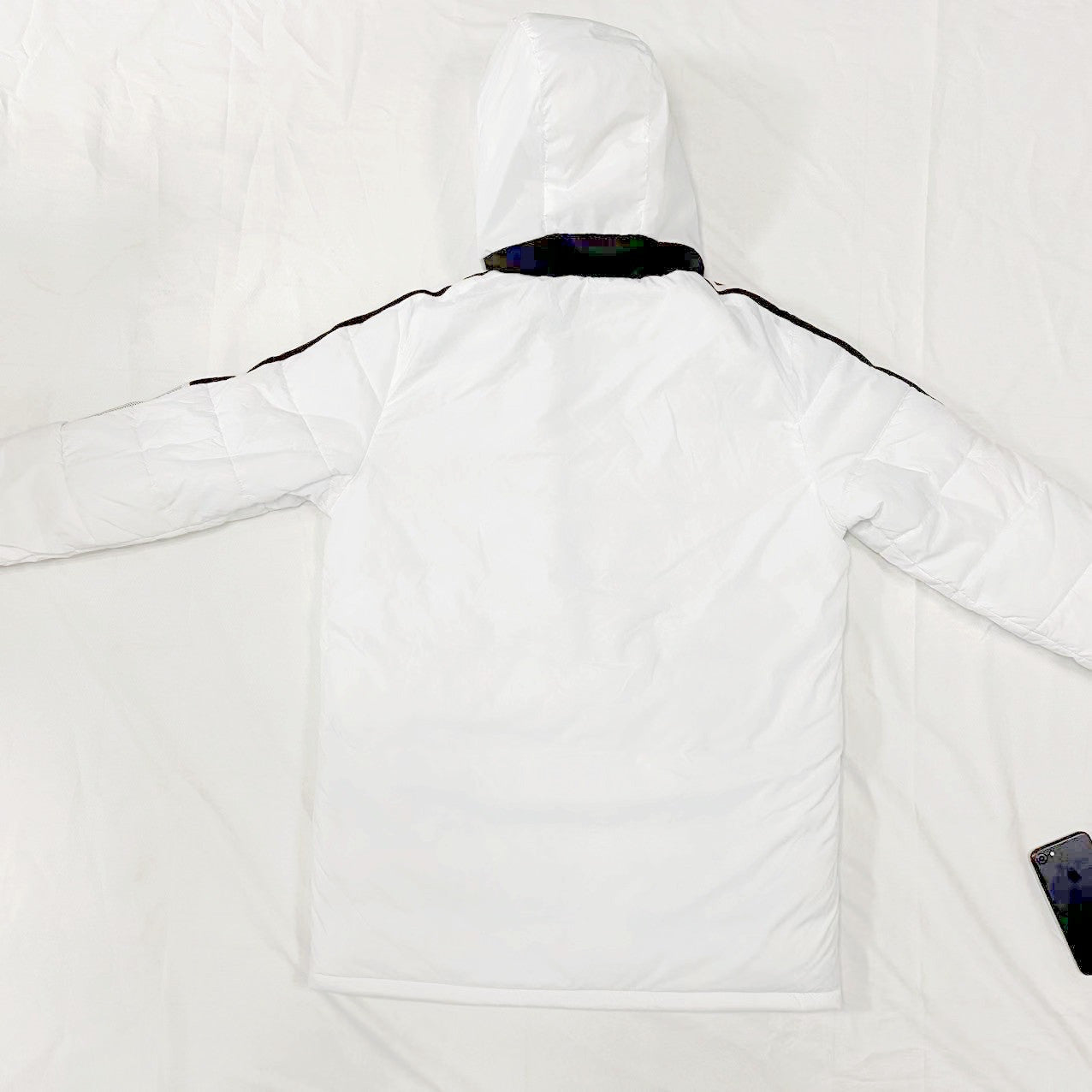 New England Patriots Black Stripes Coat Down Jacket - White