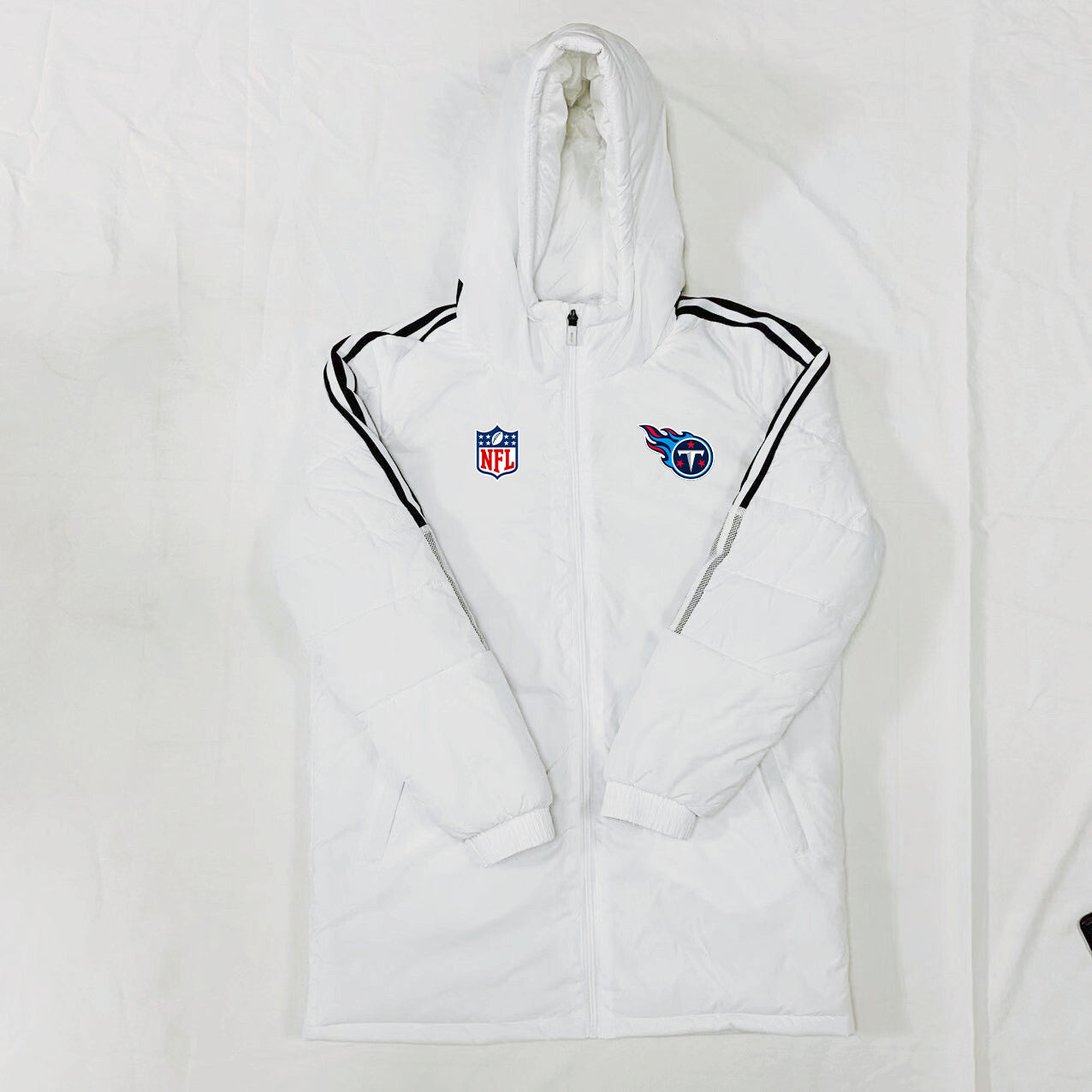 Tennessee Titans Black Stripes Coat Down Jacket - White