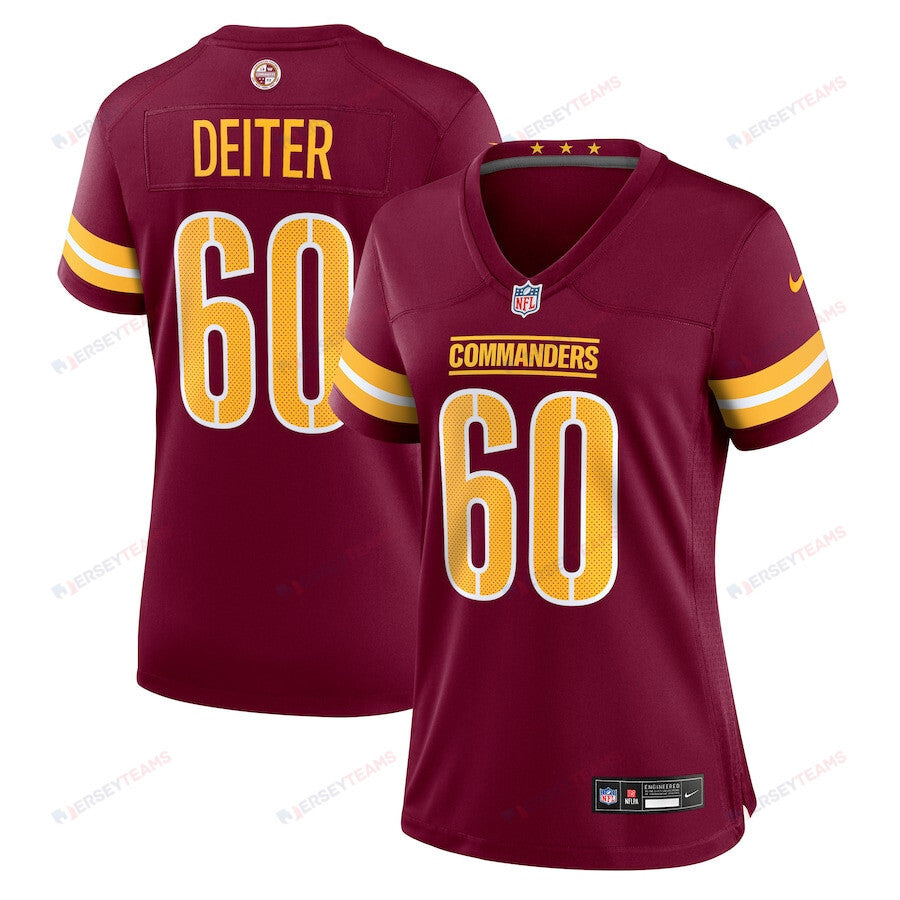 Michael Deiter 60 Washington Commanders Women's Game Jersey - Burgundy