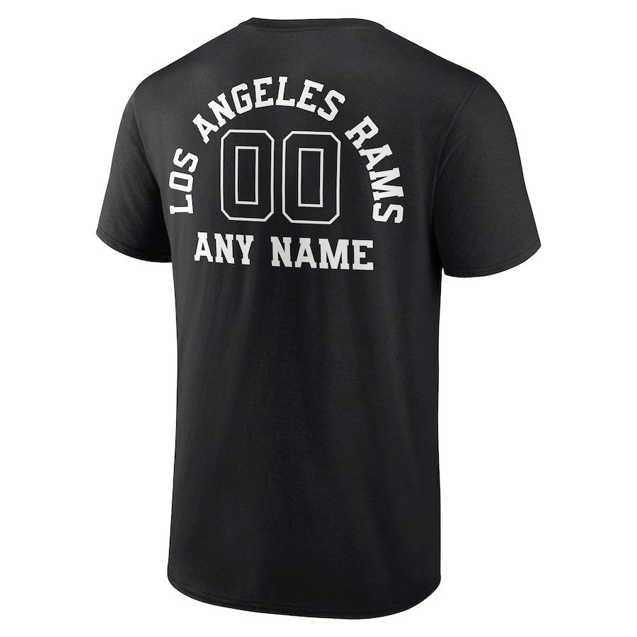Los Angeles Rams Personalized Name & Number Monochrome T-Shirt - Black