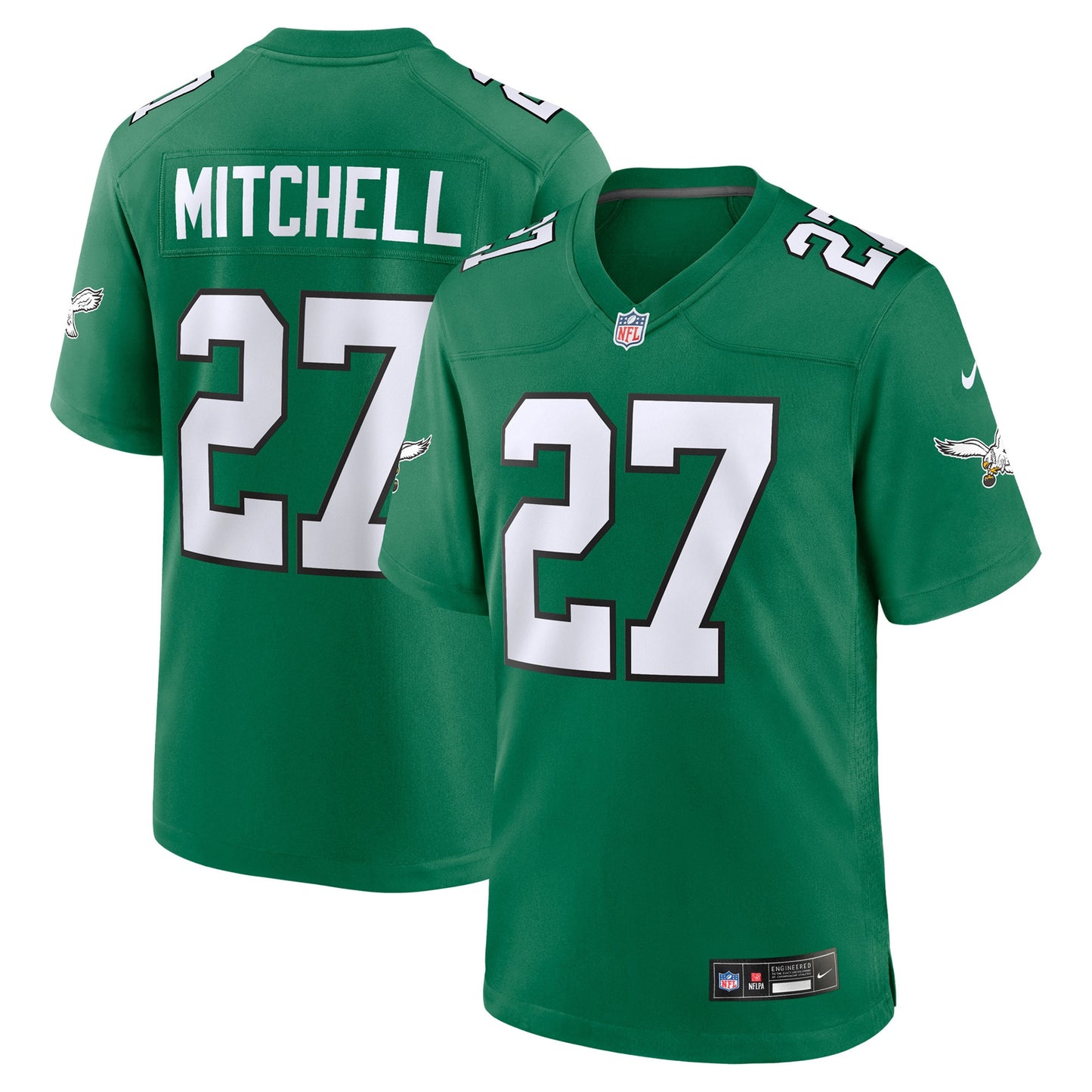 Quinyon Mitchell 27 Philadelphia Eagles Alternate Game Men Jersey - Kelly Green