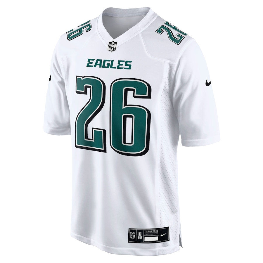 Saquon Barkley 26 Philadelphia Eagles Fashion Game Men Jersey - Tundra White