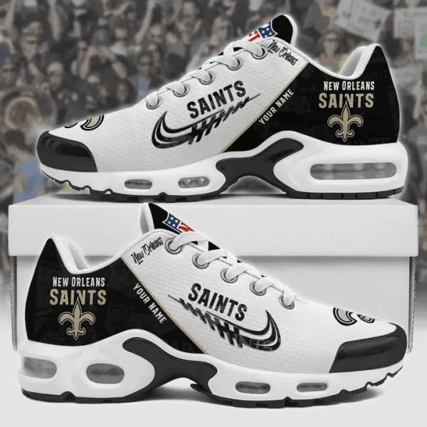 New Orleans Saints Custom Name TN Shoes Sneakers For Men And Women - Black