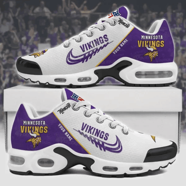 Minnesota Vikings Custom Name TN Shoes Sneakers For Men And Women - Purple