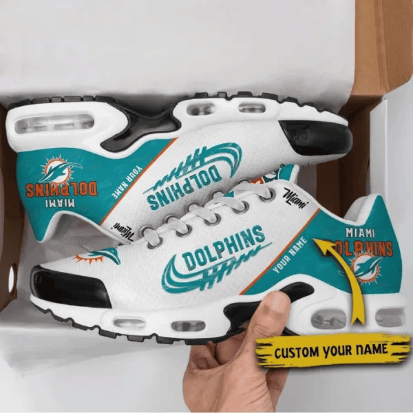 Miami Dolphins Custom Name TN Shoes Sneakers For Men And Women - Aqua