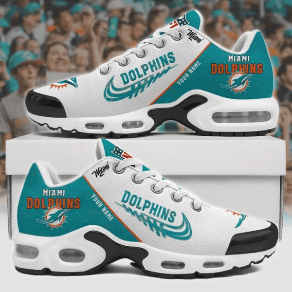 Miami Dolphins Custom Name TN Shoes Sneakers For Men And Women - Aqua