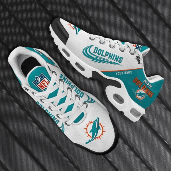 Miami Dolphins Custom Name TN Shoes Sneakers For Men And Women - Aqua