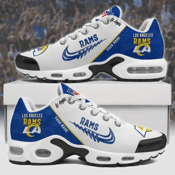 Los Angeles Rams Custom Name TN Shoes Sneakers For Men And Women - Blue