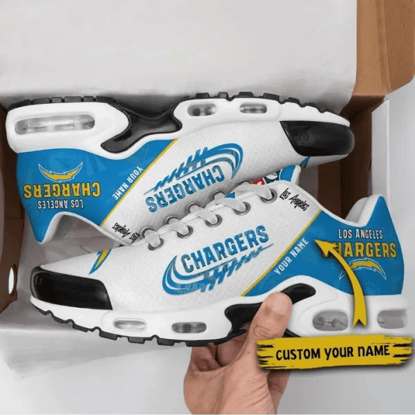Los Angeles Chargers Custom Name TN Shoes Sneakers For Men And Women - Blue