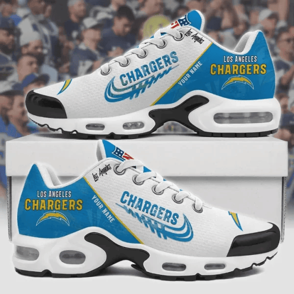 Los Angeles Chargers Custom Name TN Shoes Sneakers For Men And Women - Blue
