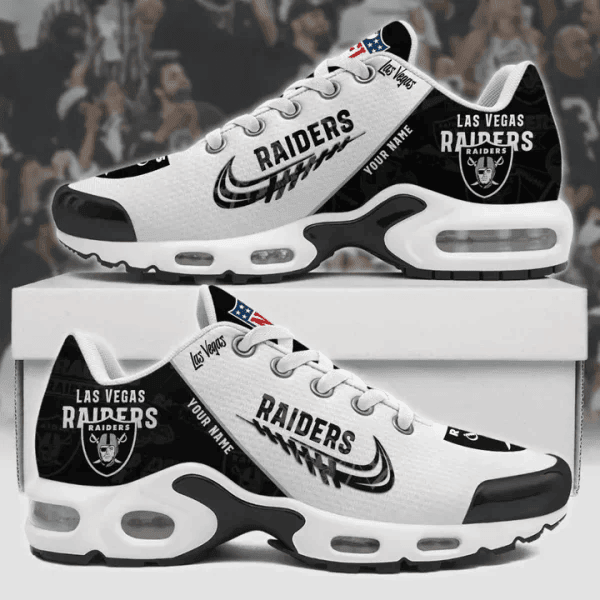 Las Vegas Raiders Custom Name TN Shoes Sneakers For Men And Women - Black