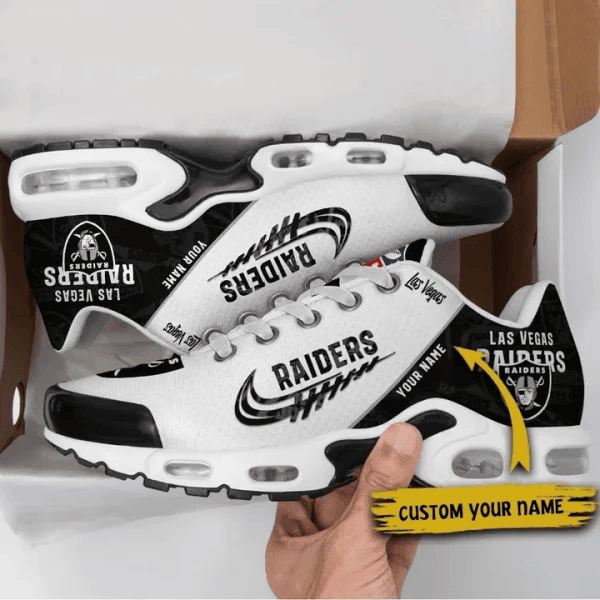 Las Vegas Raiders Custom Name TN Shoes Sneakers For Men And Women - Black