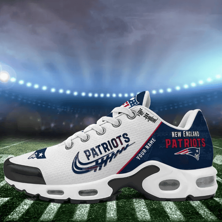 New England Patriots Custom Name TN Shoes Sneakers For Men And Women - Navy