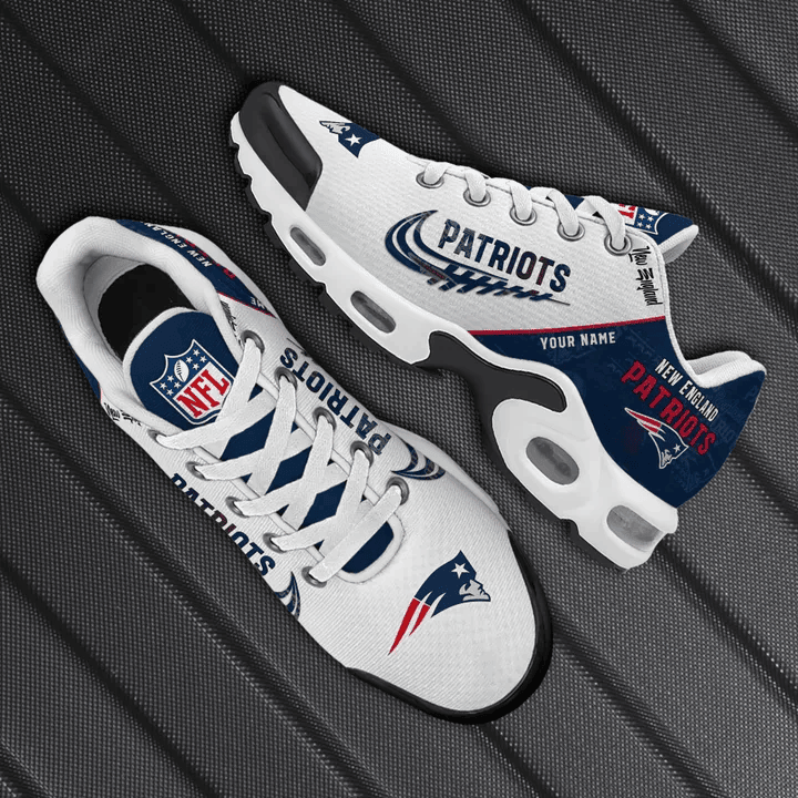 New England Patriots Custom Name TN Shoes Sneakers For Men And Women - Navy