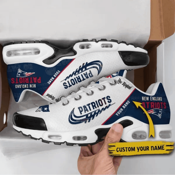 New England Patriots Custom Name TN Shoes Sneakers For Men And Women - Navy