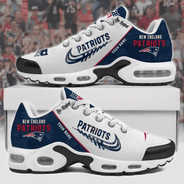 New England Patriots Custom Name TN Shoes Sneakers For Men And Women - Navy