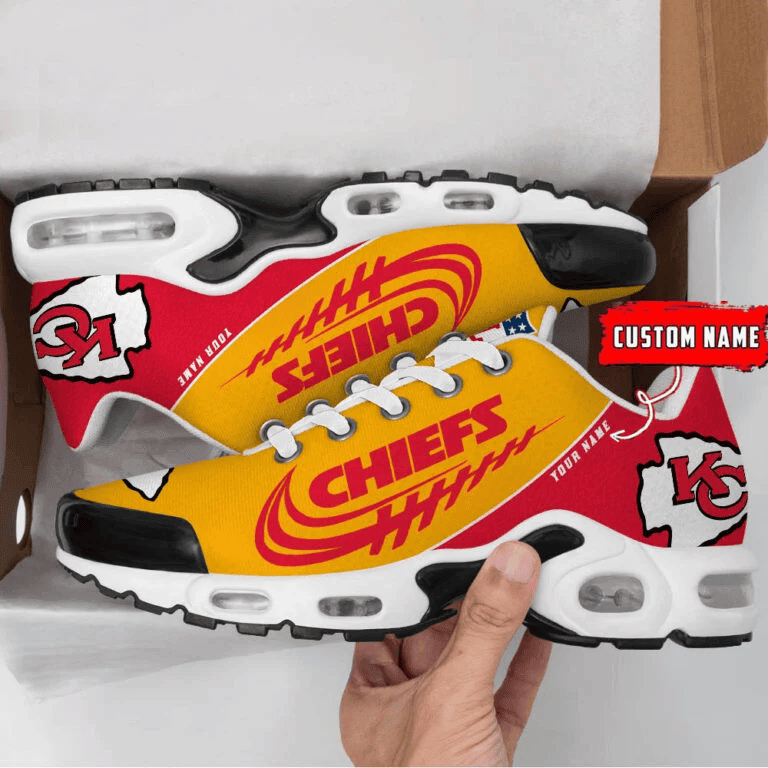 Kansas City Chiefs Custom Name Air Max Shoes Sneakers For Men And Women - Red/Gold