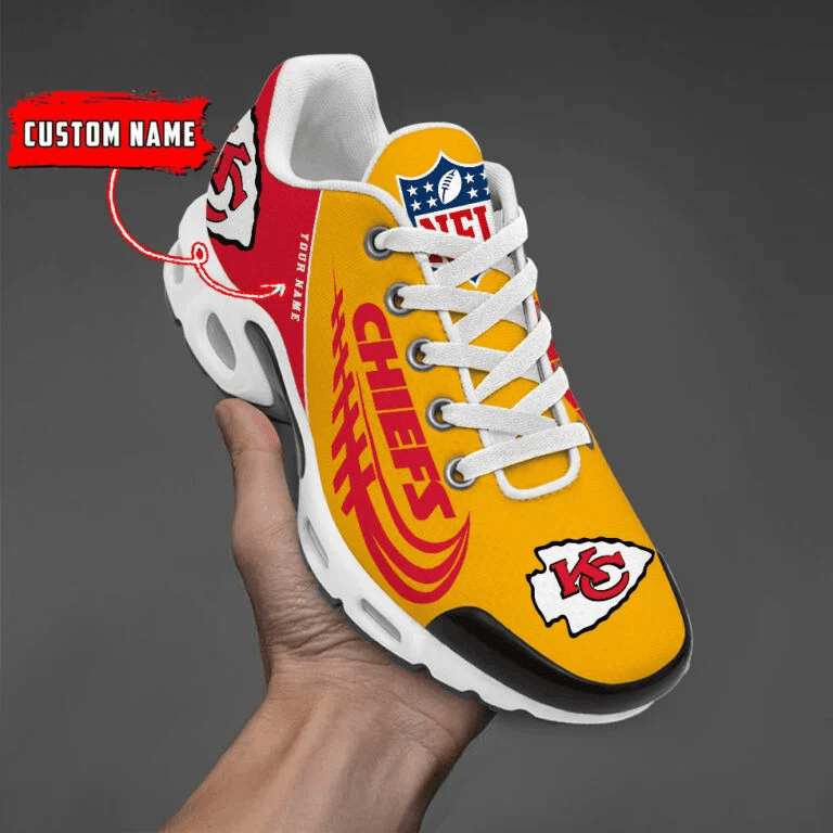 Kansas City Chiefs Custom Name Air Max Shoes Sneakers For Men And Women - Red/Gold