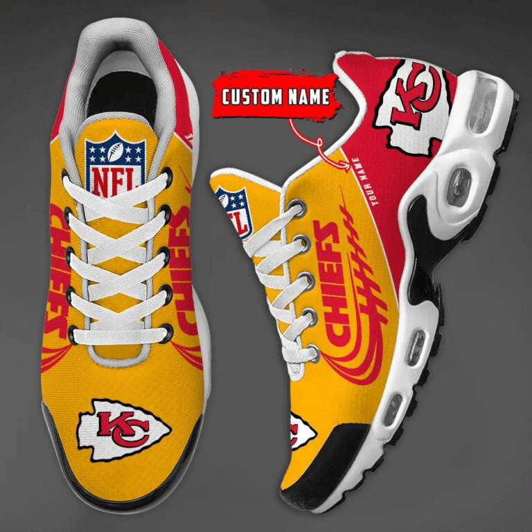 Kansas City Chiefs Custom Name Air Max Shoes Sneakers For Men And Women - Red/Gold