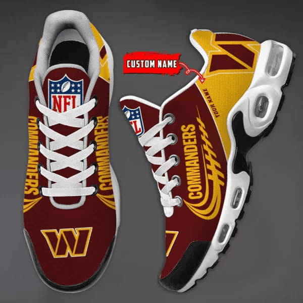 Washington Commanders Custom Name Air Max Shoes Sneakers For Men And Women - Burgundy/Yellow