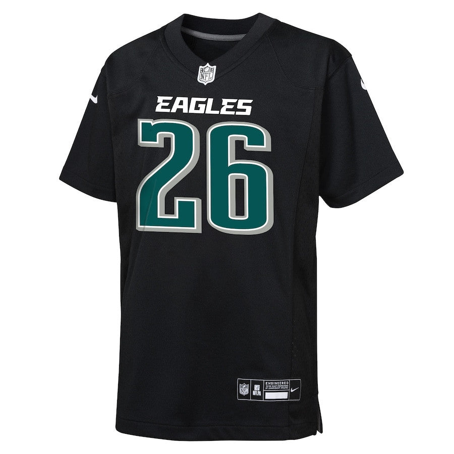 Saquon Barkley 26 Philadelphia Eagles Fashion Game YOUTH Jersey - Carbon Black