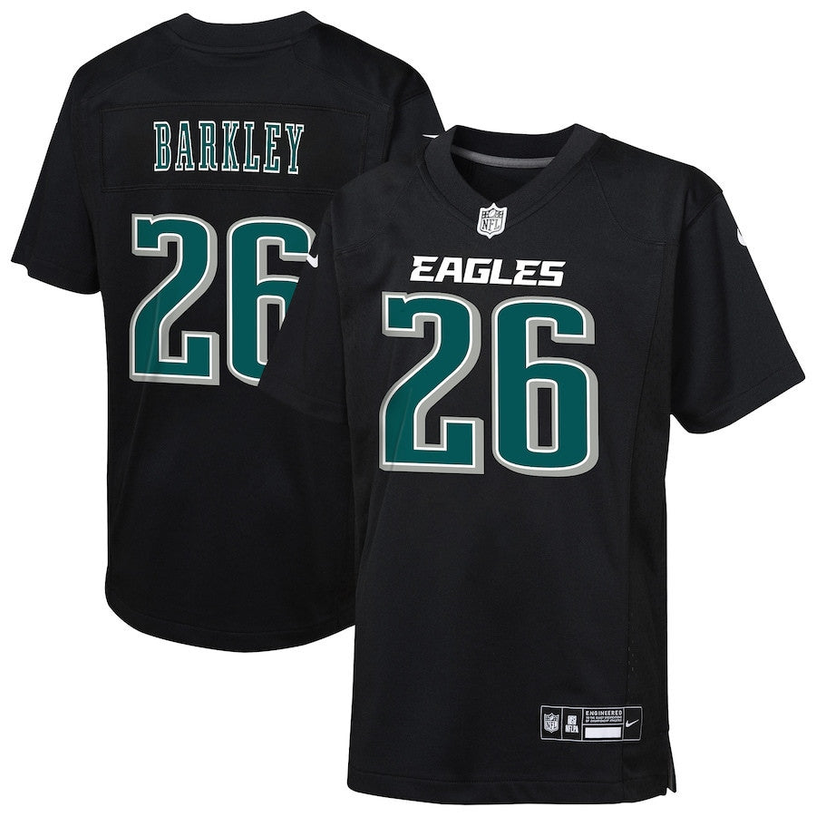 Saquon Barkley 26 Philadelphia Eagles Fashion Game YOUTH Jersey - Carbon Black