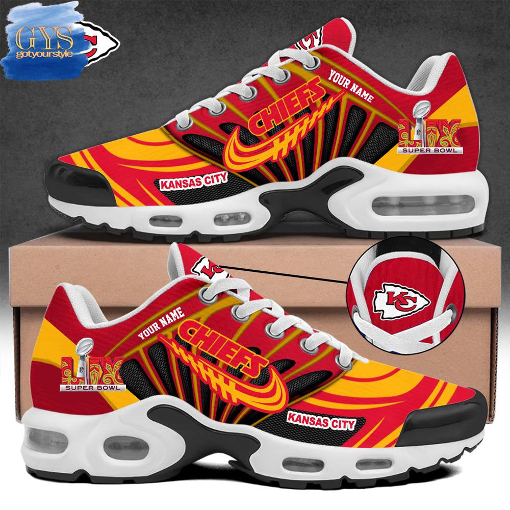 Kansas City Chiefs Super Bowl LIX Limited Edition Custom Name Air Max Shoes Sneakers For Men And Women - Red