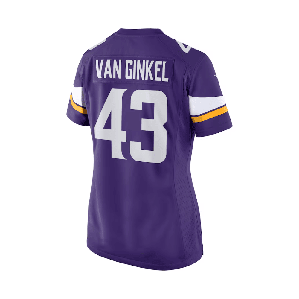 Andrew Van Ginkel 43 Minnesota Vikings 2025 Pro Bowl Patch Women Game Jersey - Purple