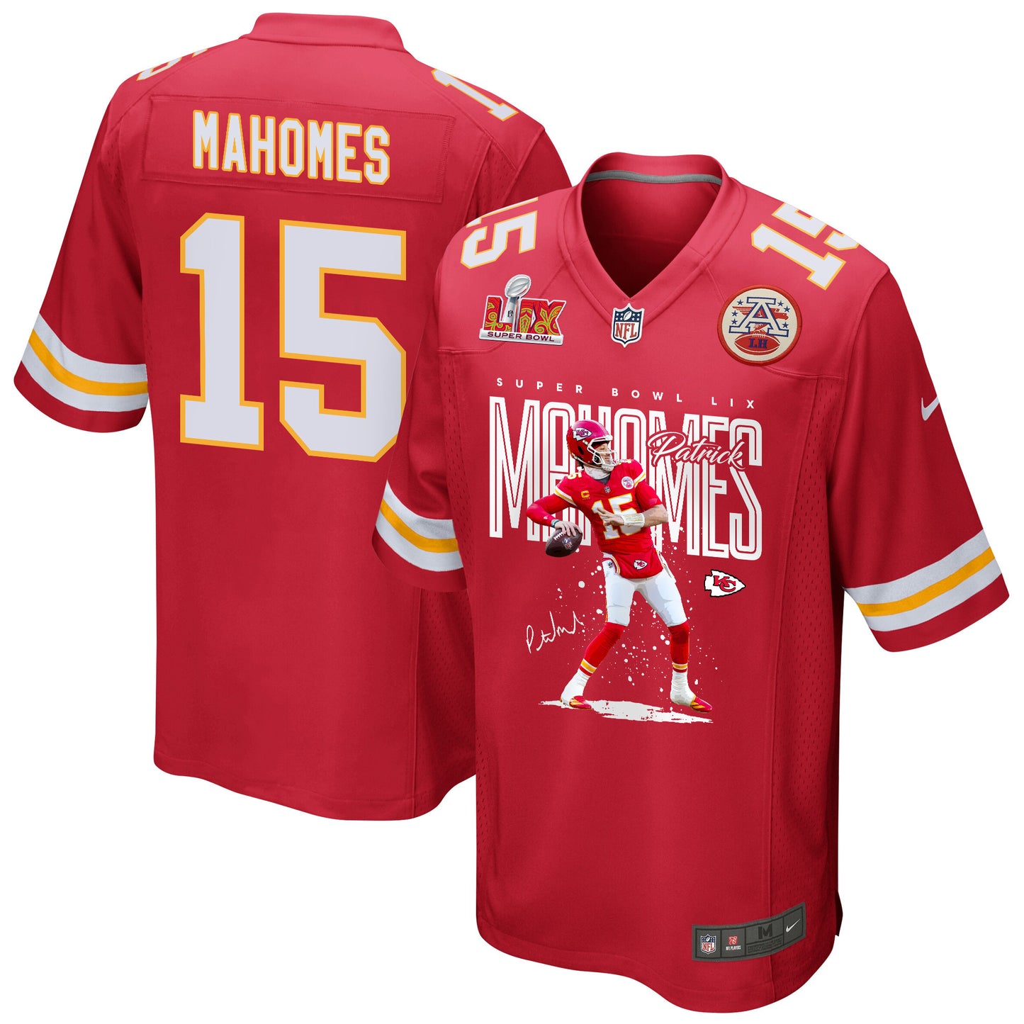 Patrick Mahomes 15 Kansas City Chiefs Throw The Ball Game Men Jersey - Red