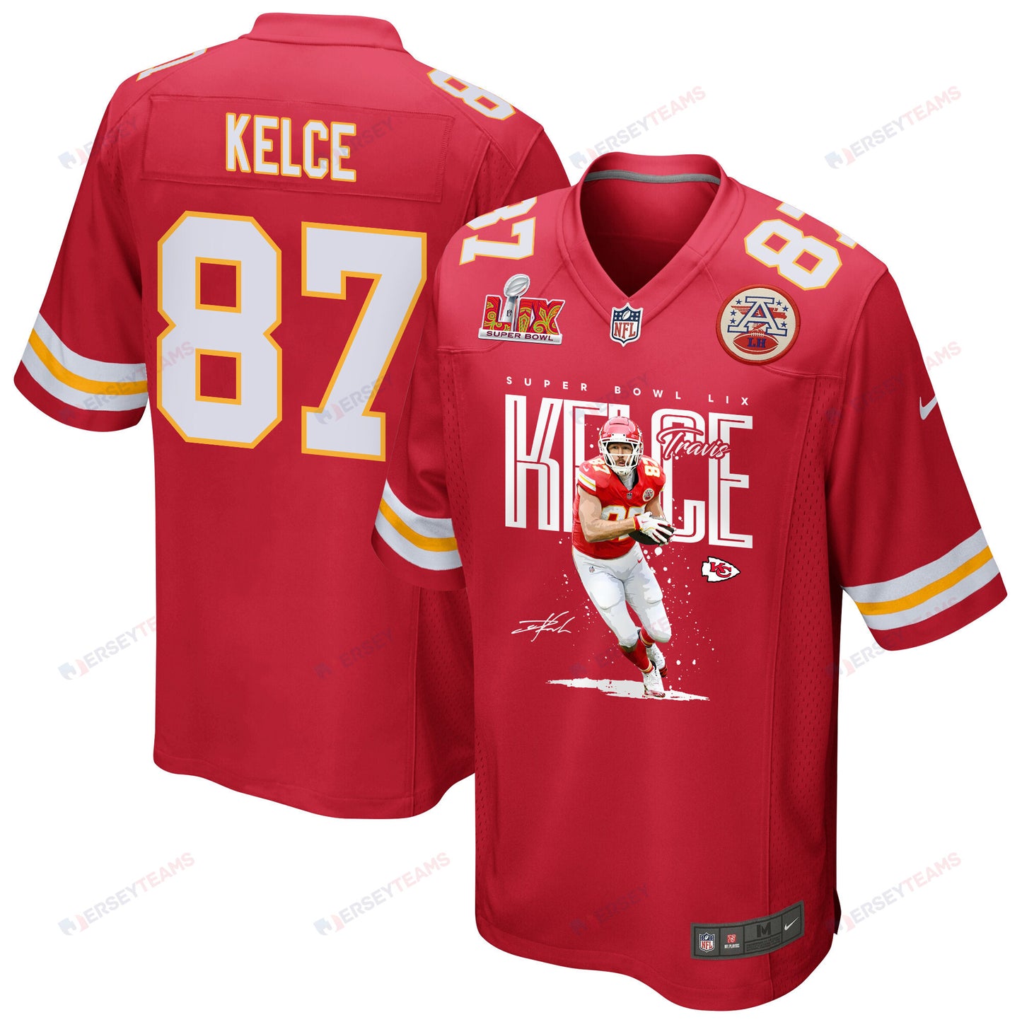 Travis Kelce 87 Kansas City Chiefs New Heights Knights Game Men Jersey - Red