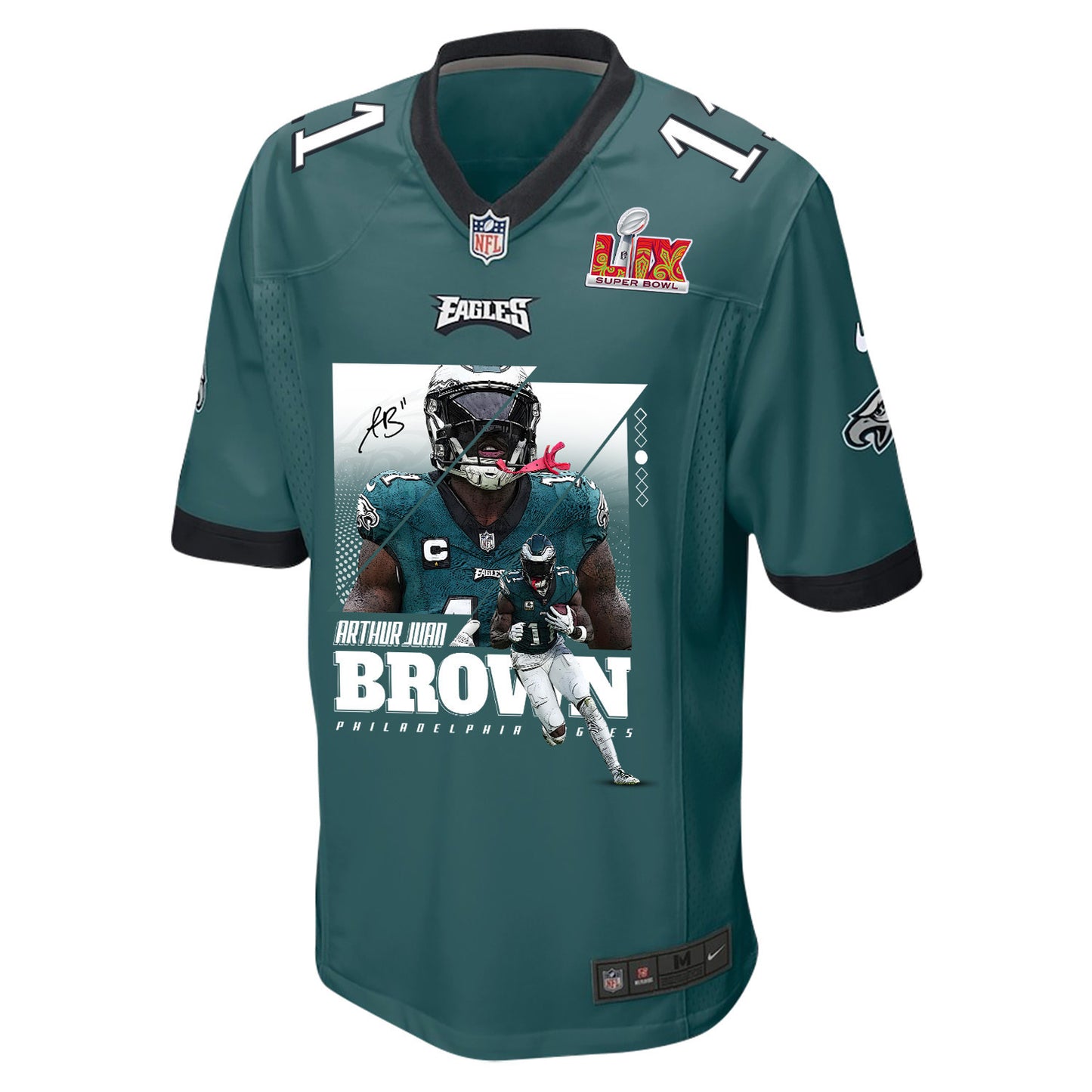 A.J. Brown 11 Philadelphia Eagles 'Swole Batman' Game Men Jersey - Midnight Green
