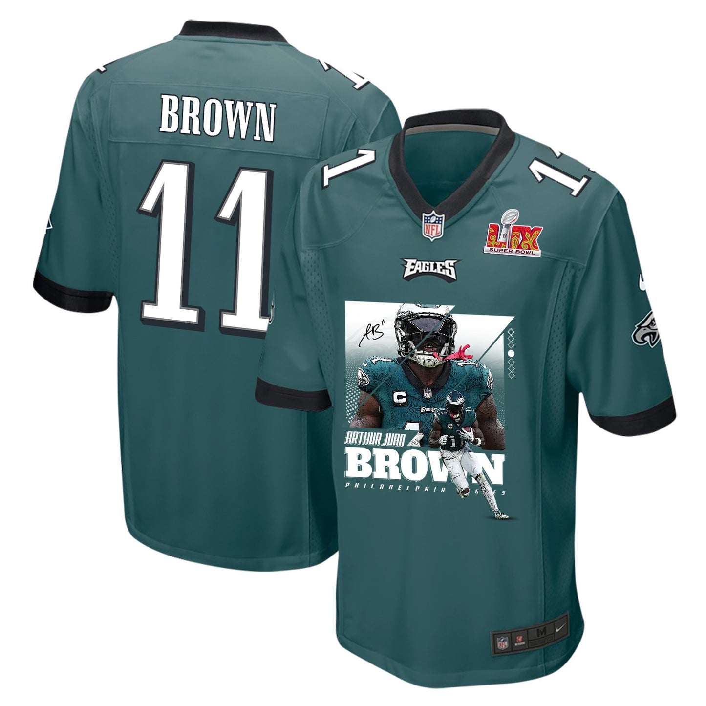A.J. Brown 11 Philadelphia Eagles 'Swole Batman' Game Men Jersey - Midnight Green