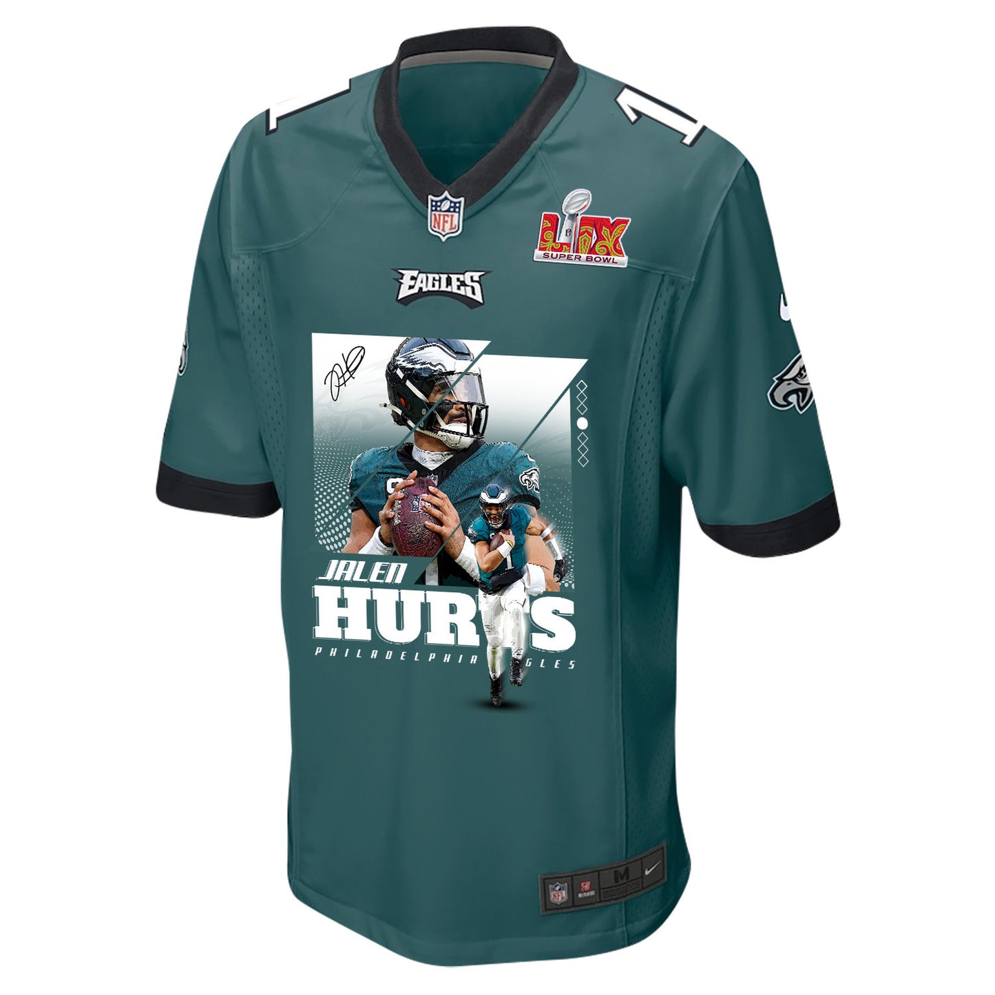Jalen Hurts 1 Philadelphia Eagles 'So Good It Hurts' Game Men Jersey - Midnight Green