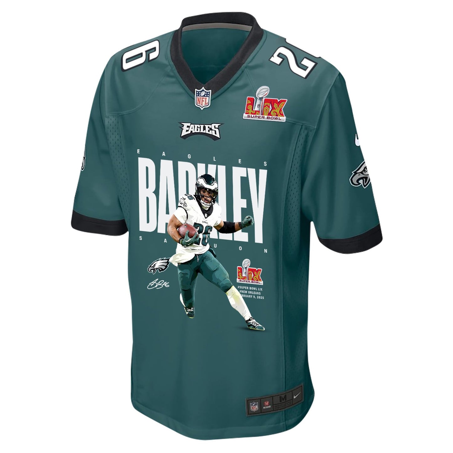 Saquon Barkley 26 Philadelphia Eagles 'Quon Solo' Game Men Jersey - Midnight Green