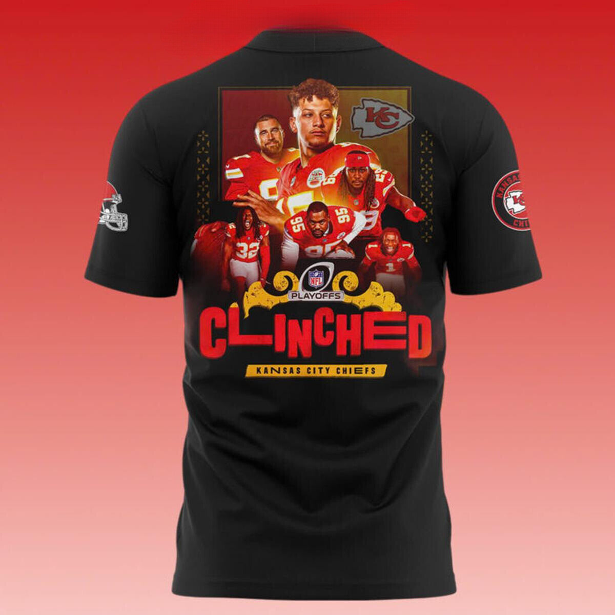 Kansas City Chiefs NFC Playoffs AFC West Clinched 2024 Ten Years All Over Printed T-Shirt - Black