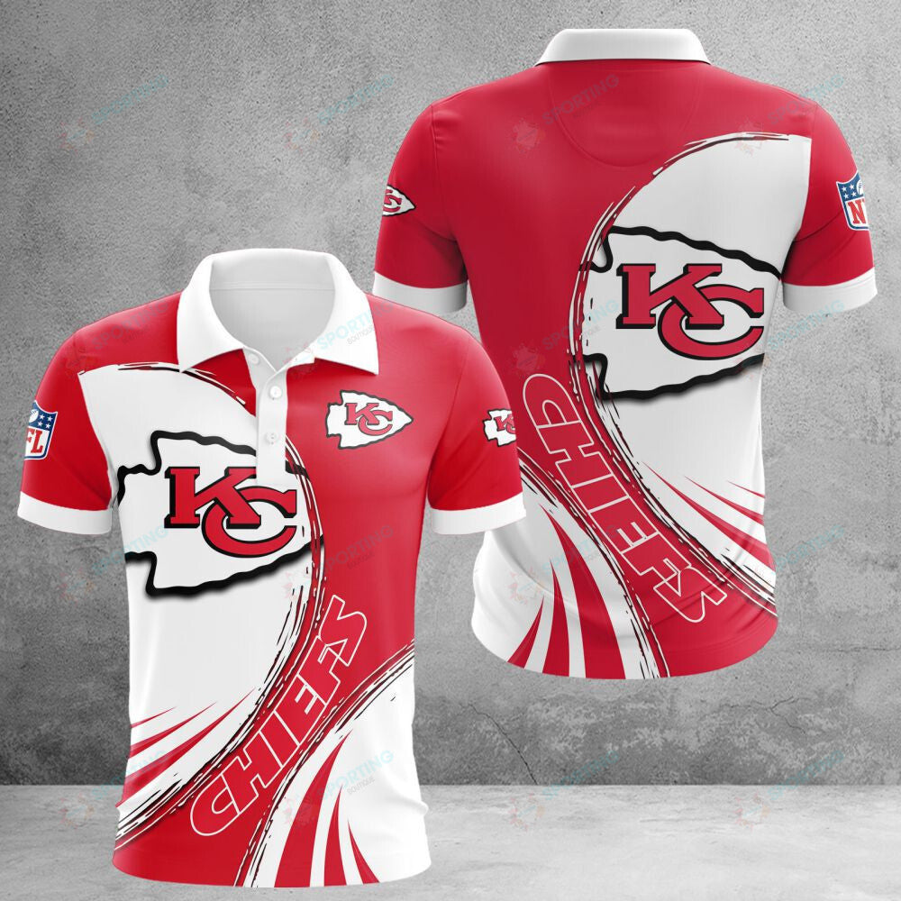 Kansas City Chiefs Dynamic Wave 3D Printed Polo Shirt - Red