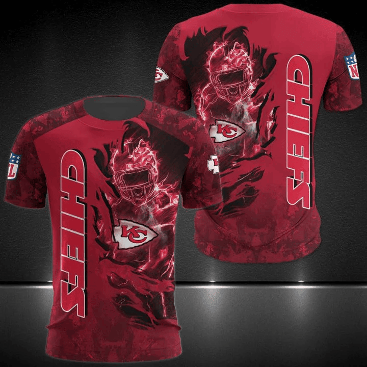 Kansas City Chiefs Red Camo All Over Printed T-Shirt - Red