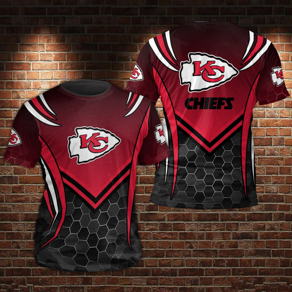 Kansas City Chiefs Hex Armor All Over Printed T-Shirt - Red