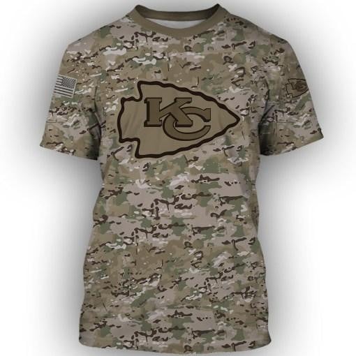 Kansas City Chiefs Camo All Over Printed T-Shirt - Green
