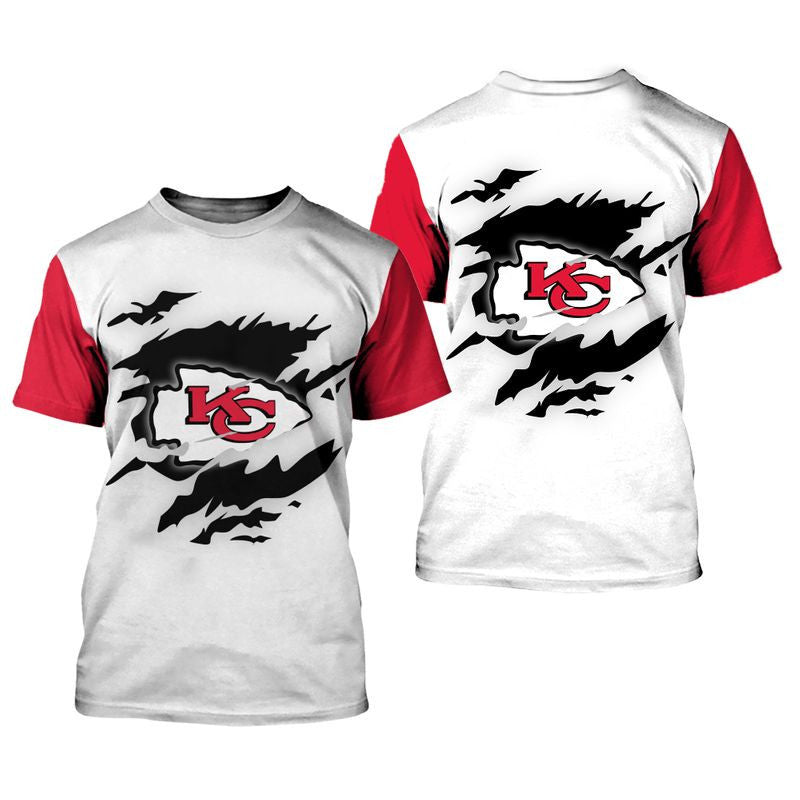 Kansas City Chiefs Night Scratch Limited Edition All Over Printed T-Shirt - White