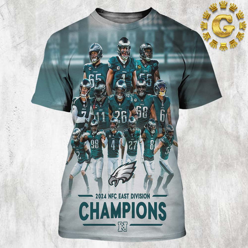 Philadelphia Eagles Are 2024 NFC East Champions All Over Printed T-Shirt - Green