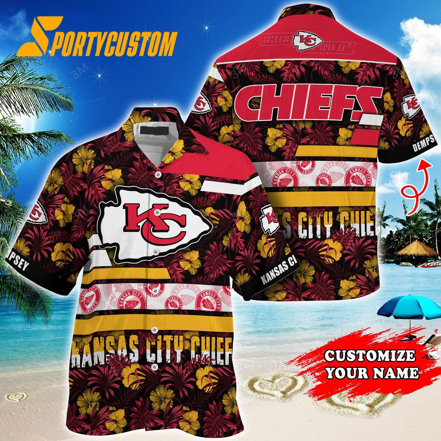 Kansas City Chiefs Flower Summer Limited Custom Name Hawaiian Shirt