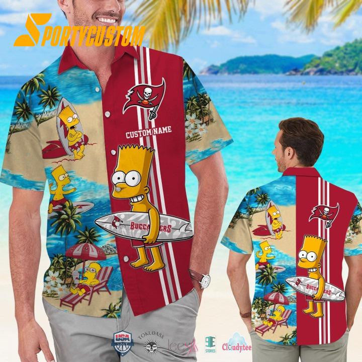 Tampa Bay Buccaneers x Bart Simpson Custom Name Hawaiian Shirt